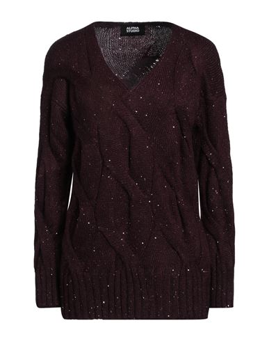 Alpha Studio Woman Sweater Plum Size 8 Polyamide, Polyacrylic, Merino Wool In Purple