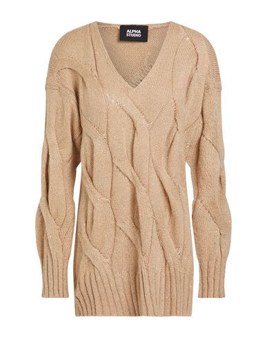 Alpha Studio Woman Sweater Beige Size 4 Polyamide, Polyacrylic, Merino Wool In Beige