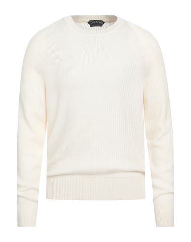 Tom Ford Man Sweater Ivory Size 40 Wool, Silk In Neutral