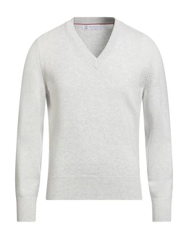 Brunello Cucinelli Cashmere Man Sweater Light Grey Size 40 Cashmere In Gray
