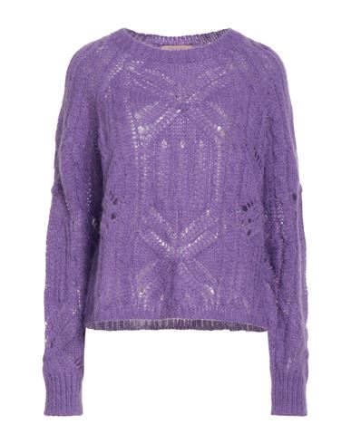 Twinset Woman Sweater Purple Size M Mohair Wool, Alpaca Wool, Polyamide In Purple