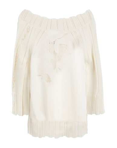 Ermanno Scervino Woman Sweater Off White Size 10 Cotton, Polyester, Viscose, Polyamide In Off White