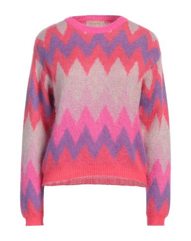 Kaos Jeans Woman Sweater Fuchsia Size Xl Acrylic, Mohair Wool, Polyamide In Pink