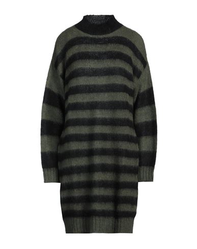 Kaos Jeans Woman Mini Dress Military Green Size M Acrylic, Mohair Wool, Polyamide