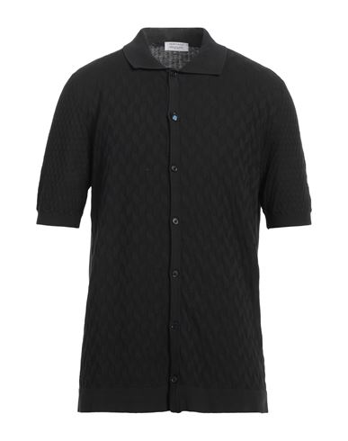 Heritage Man Cardigan Black Size 44 Cotton In Black