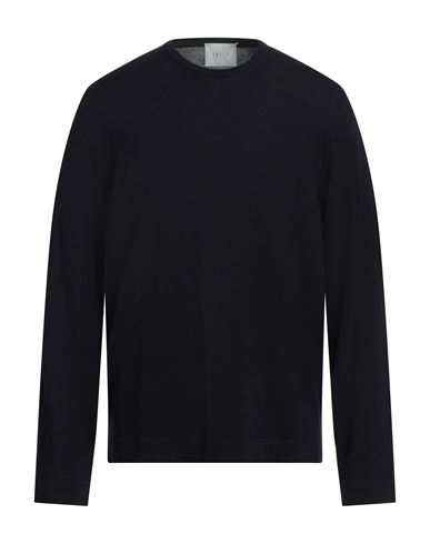 Vneck Man Sweater Midnight Blue Size 44 Merino Wool In Blue