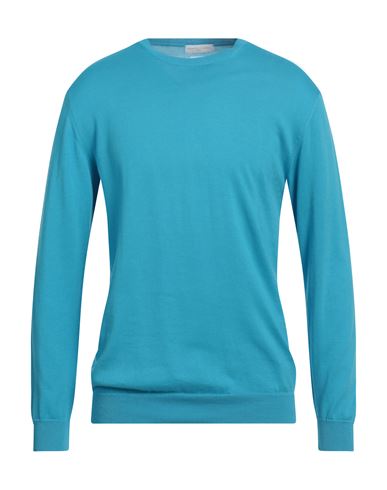 Daniele Fiesoli Man Sweater Azure Size L Cotton In Blue