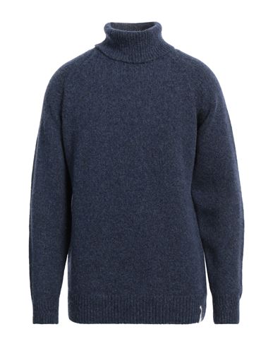 Brooksfield Man Turtleneck Navy Size 46 Wool, Polyamide In Navy