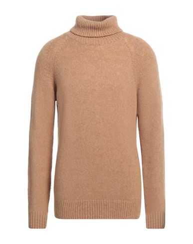 Brooksfield Man Turtleneck Camel Size 46 Wool, Polyamide In Beige
