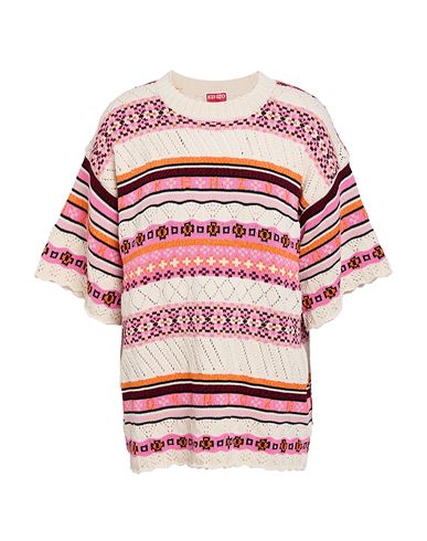 Kenzo Abstract-pattern Knitted Cotton Top In White