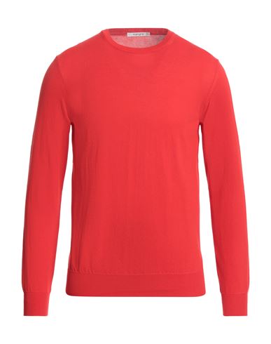 Kangra Cashmere Kangra Man Sweater Tomato Red Size 40 Cotton In Red