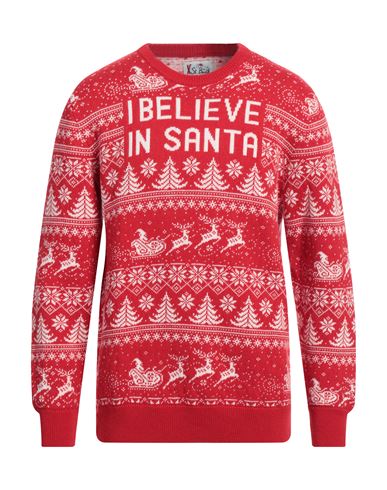 Mc2 Saint Barth Man Sweater With I Believe In Santa Lettering In Red