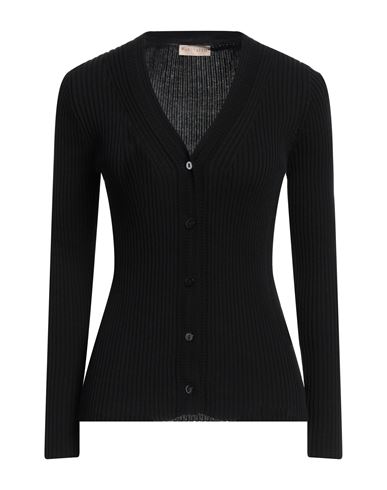 Purotatto Woman Cardigan Black Size 12 Cotton In Black