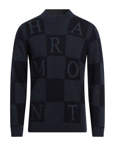 Harmont & Blaine Man Sweater Navy Size L Cotton, Polyamide, Viscose, Wool In Navy Blue