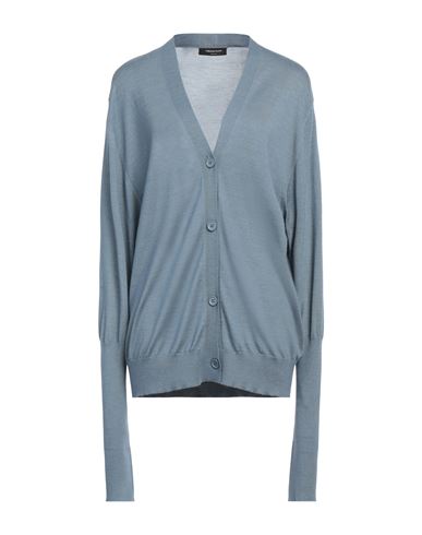 Fabiana Filippi Woman Cardigan Slate Blue Size 8 Cashmere, Silk In Blue