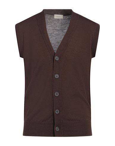 Altea Man Cardigan Dark Brown Size L Virgin Wool In Brown