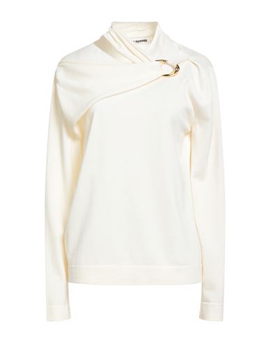Jil Sander Woman Sweater Cream Size 6 Virgin Wool In Neutral