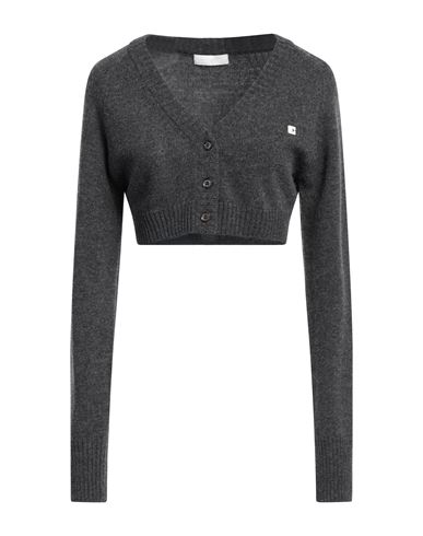 Low Classic Woman Wrap Cardigans Steel Grey Size S Geelong Wool In Grey