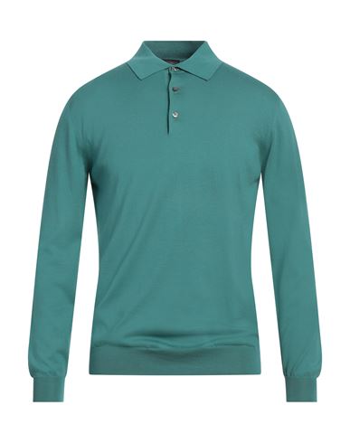 Zanieri Man Sweater Emerald Green Size Xl Cotton In Green