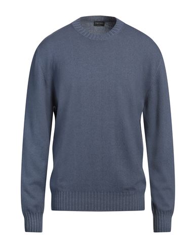 Zanieri Man Sweater Slate Blue Size Xxl Cashmere In Blue