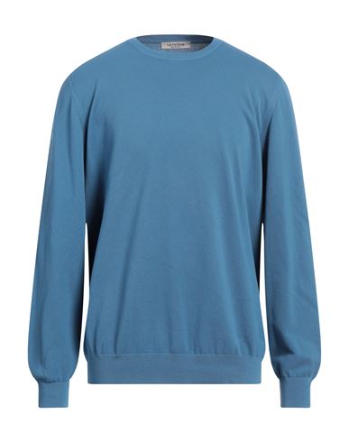 La Fileria Man Sweater Azure Size 46 Cotton In Blue