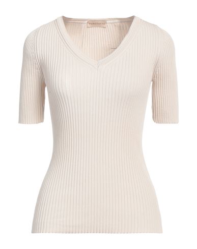 Purotatto Woman Sweater Beige Size 6 Cotton In Beige