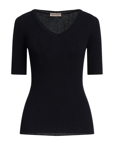 Purotatto Woman Sweater Navy Blue Size 8 Cotton In Navy Blue