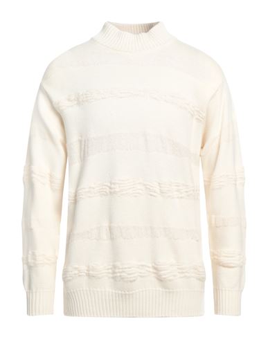 Zanieri Man Turtleneck Cream Size 40 Virgin Wool, Polyamide In White