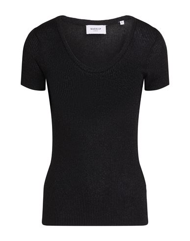 Markup Woman Sweater Black Size Xl Viscose, Lurex