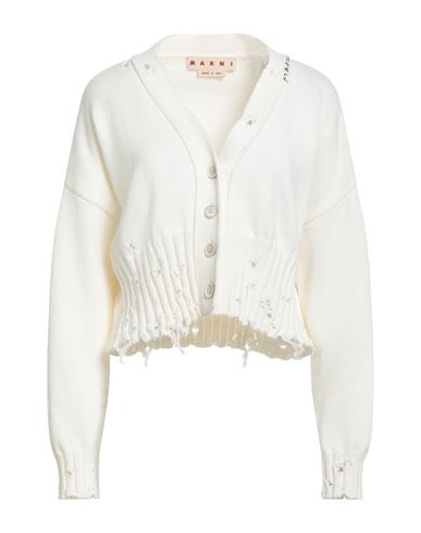 Marni Destroyed-effect Cropped Cardigan In White