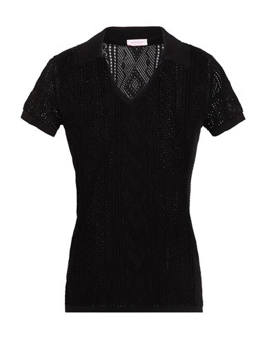 Rossopuro Woman T-shirt Black Size Xl Modal, Polyamide In Black