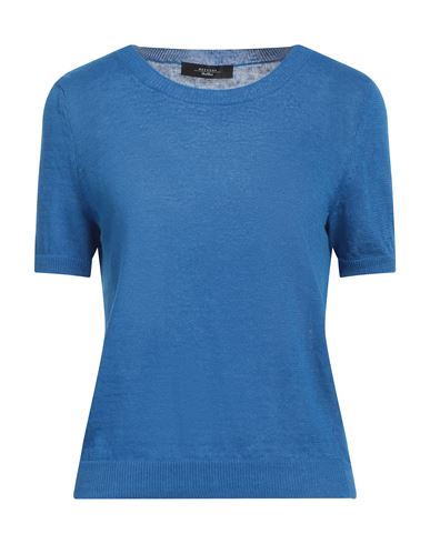Weekend Max Mara Woman Sweater Azure Size Xl Linen