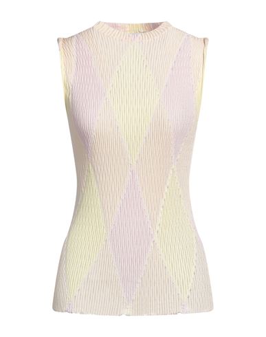 Burberry Crew-neck Argyle Intarsia-knit Top In Yellow