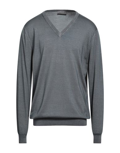 Canali Man Sweater Charcoal Size 48 Wool, Silk In Gray
