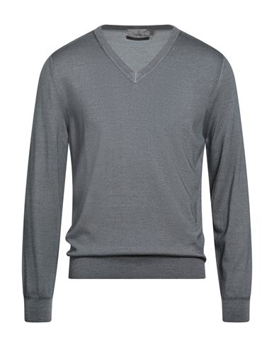 Canali Man Sweater Lead Size 38 Wool, Silk In Gray