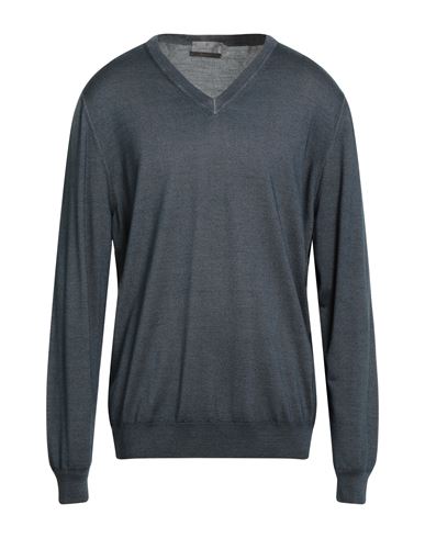 Canali Man Sweater Midnight Blue Size 48 Wool, Silk In Blue