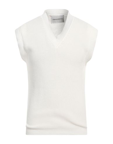 AMARANTO AMARANTO MAN SWEATER WHITE SIZE S COTTON 