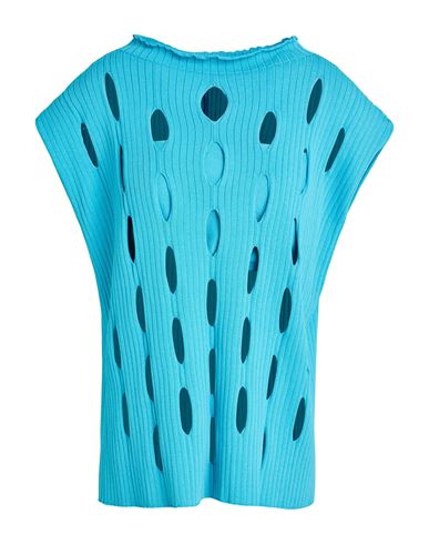 Liviana Conti Woman Sweater Turquoise Size 8 Viscose, Polyamide In Blue