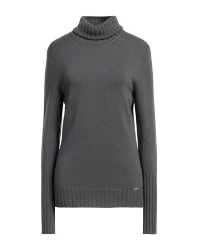 Shop Kiton Woman Turtleneck Grey Size 14 Cashmere