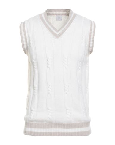 Eleventy Man Sweater Off White Size M Cashmere In White