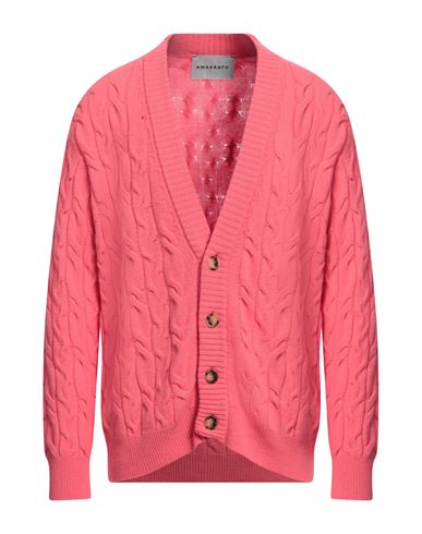 Shop Amaranto Man Cardigan Coral Size M Wool, Cashmere In Red