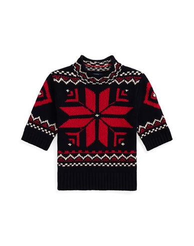 Polo Ralph Lauren Snowflake-motif Short-sleeve Jumper In Navy Blue