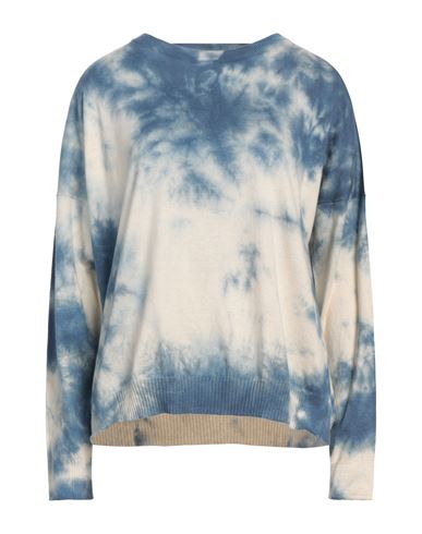 BE YOU BY GERALDINE ALASIO BE YOU BY GERALDINE ALASIO WOMAN SWEATER BLUE SIZE S COTTON, CASHMERE, SILK 