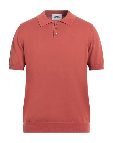 Alpha Studio Man Sweater Rust Size 44 Cotton
