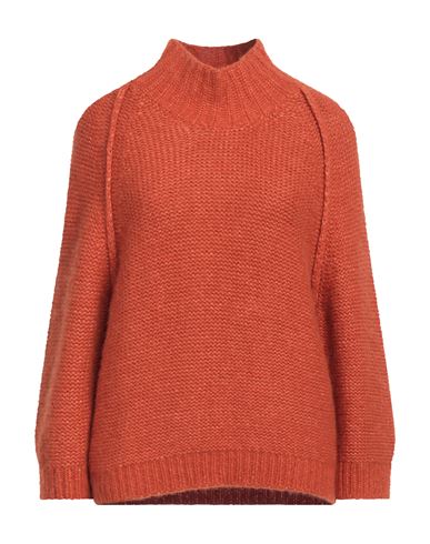 ANTONELLI ANTONELLI WOMAN TURTLENECK RUST SIZE S BABY ALPACA WOOL, POLYAMIDE, VIRGIN WOOL 