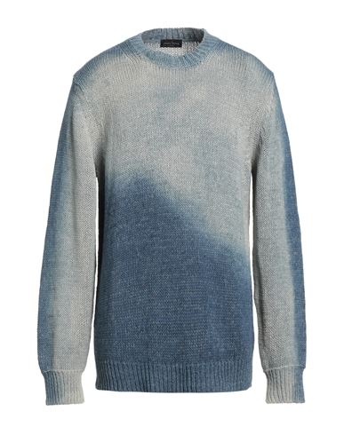 Roberto Collina Man Sweater Slate Blue Size 46 Cotton, Polyamide In Blue