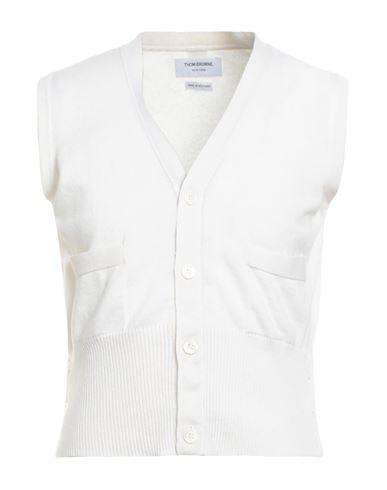 Thom Browne Man Cardigan Ivory Size 3 Cashmere In Neutral