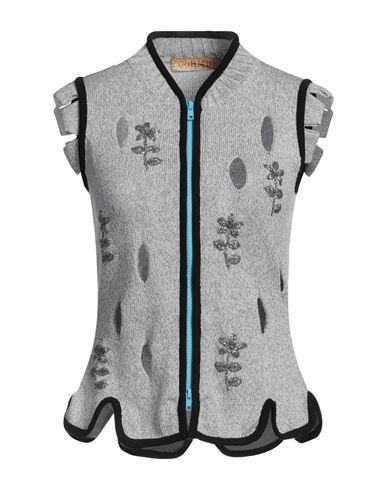 Shop Cormio Woman Cardigan Light Grey Size 6 Cotton, Polyester, Metallic Fiber