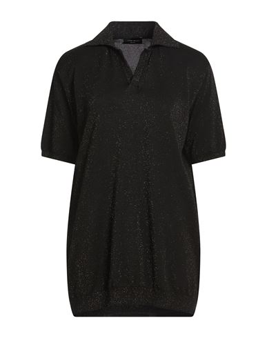 Roberto Collina Woman Sweater Black Size 12 Cotton, Viscose, Metallic Polyester