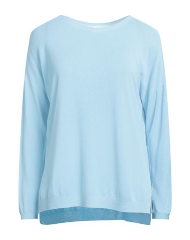 Kontatto Woman Sweater Sky Blue Size Onesize Viscose, Polyester In Blue